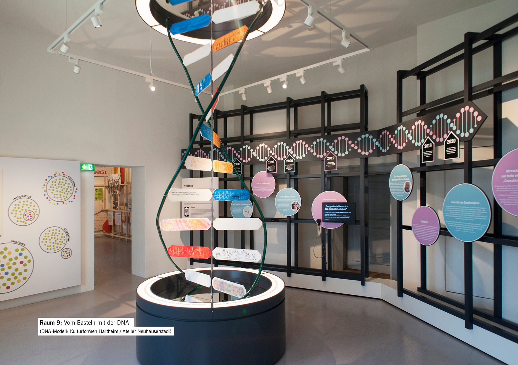 Raum 9: Vom Basteln mit der DNA (DNA-Modell: Kulturformen Hartheim / Atelier Neuhauserstadl)